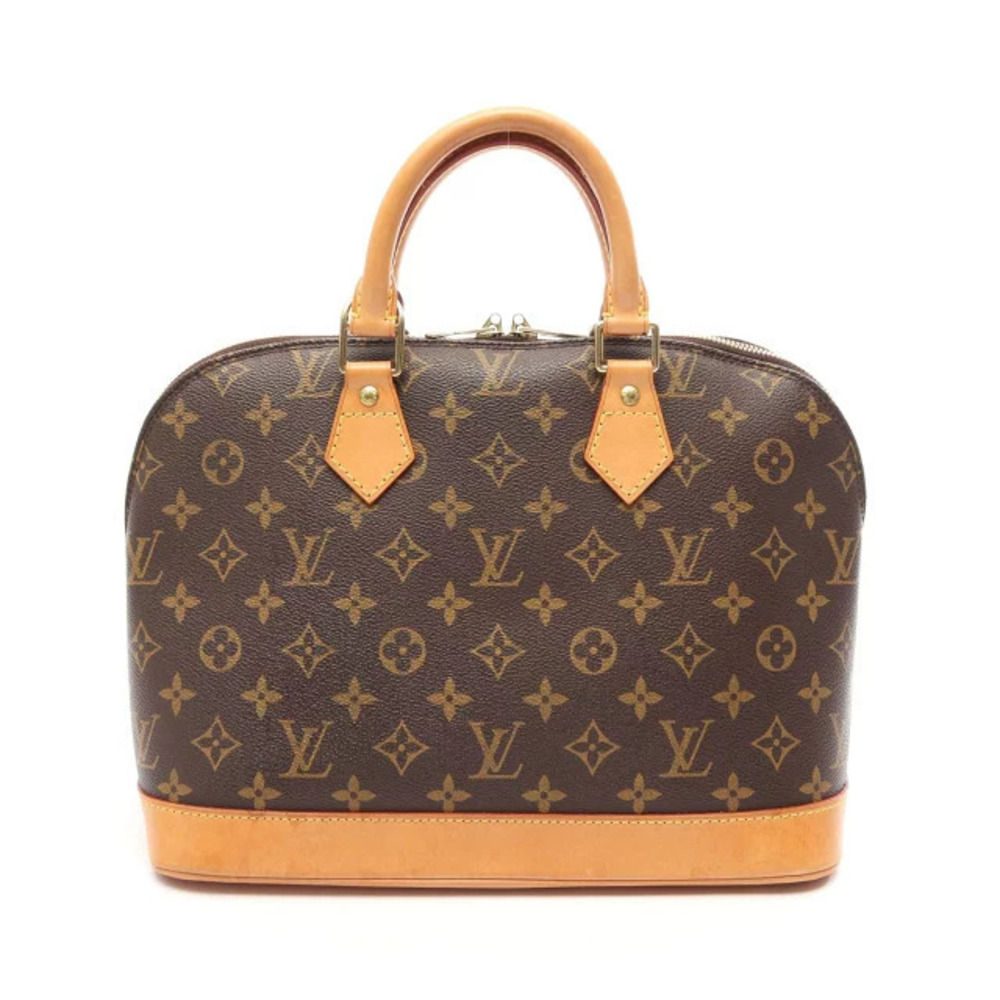 Louis Vuitton Alma Monogram Handbag Canvas Leather Brown